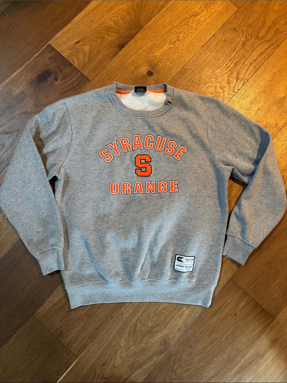 Colosseum Gray and Orange Syracuse Crewneck Sweatshirt